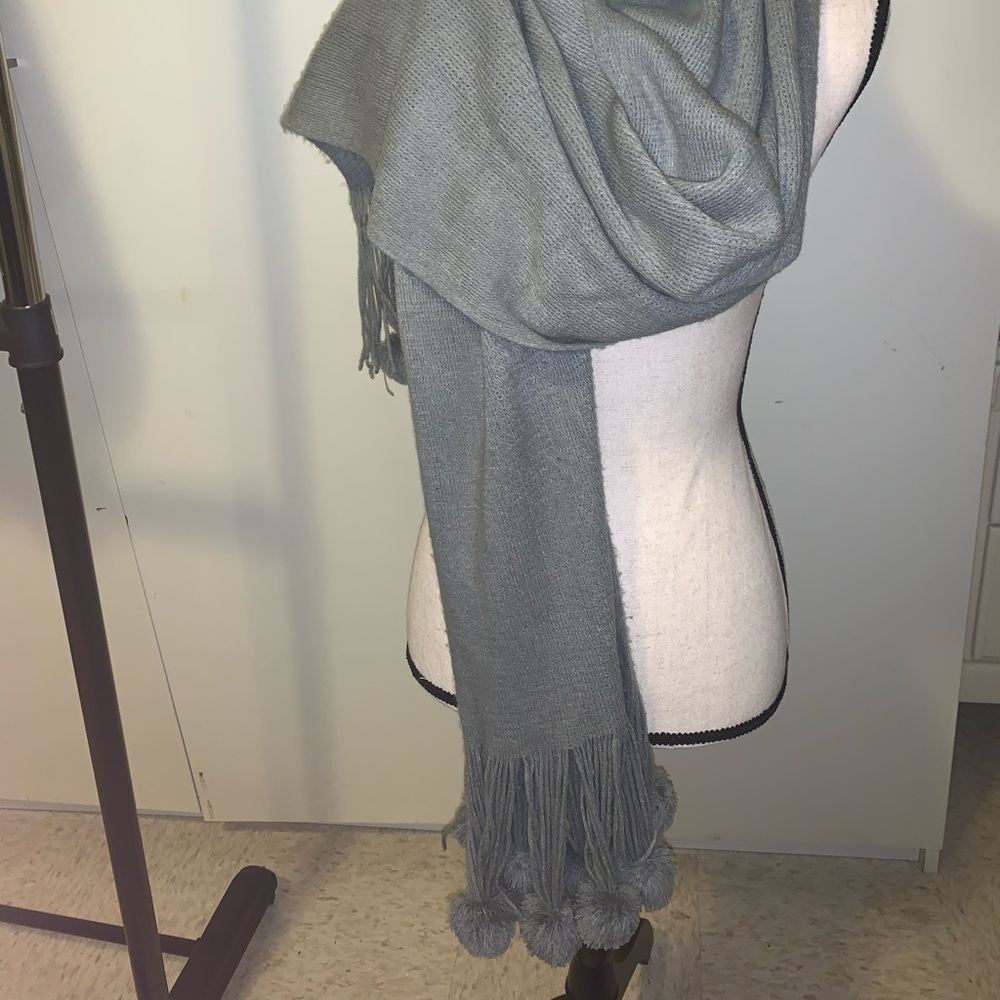 Gray soft winter scarf